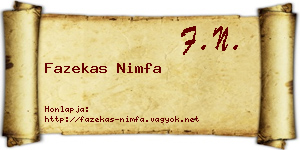 Fazekas Nimfa névjegykártya